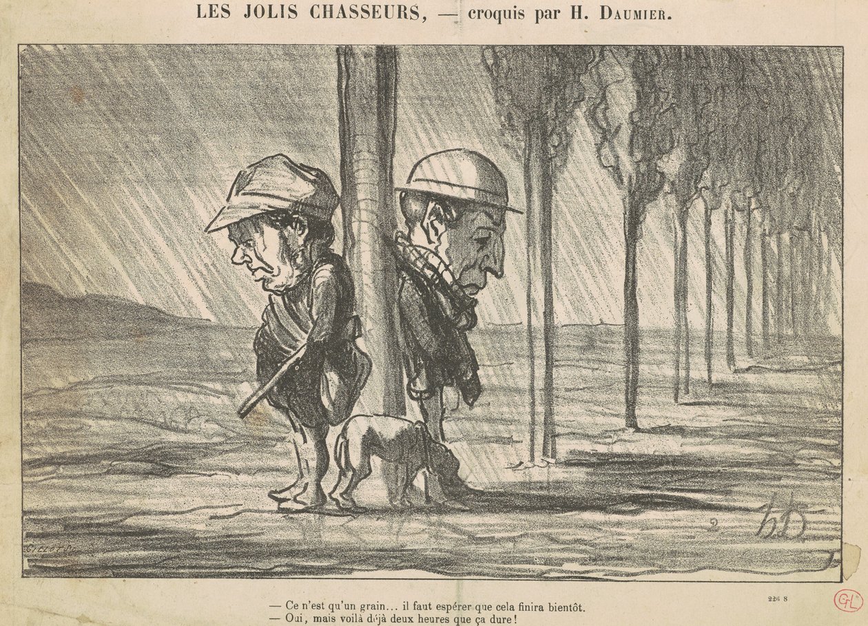 The Pretty Hunters av Honoré Daumier