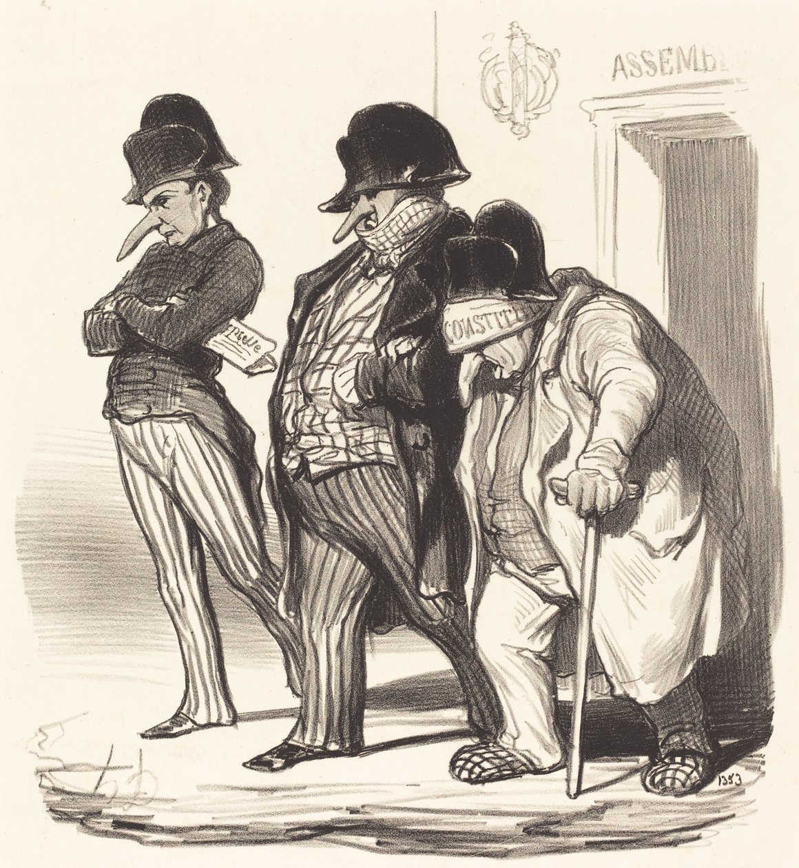 Napoleonske tidsskrifter forlater nasjonalforsamlingen... av Honoré Daumier