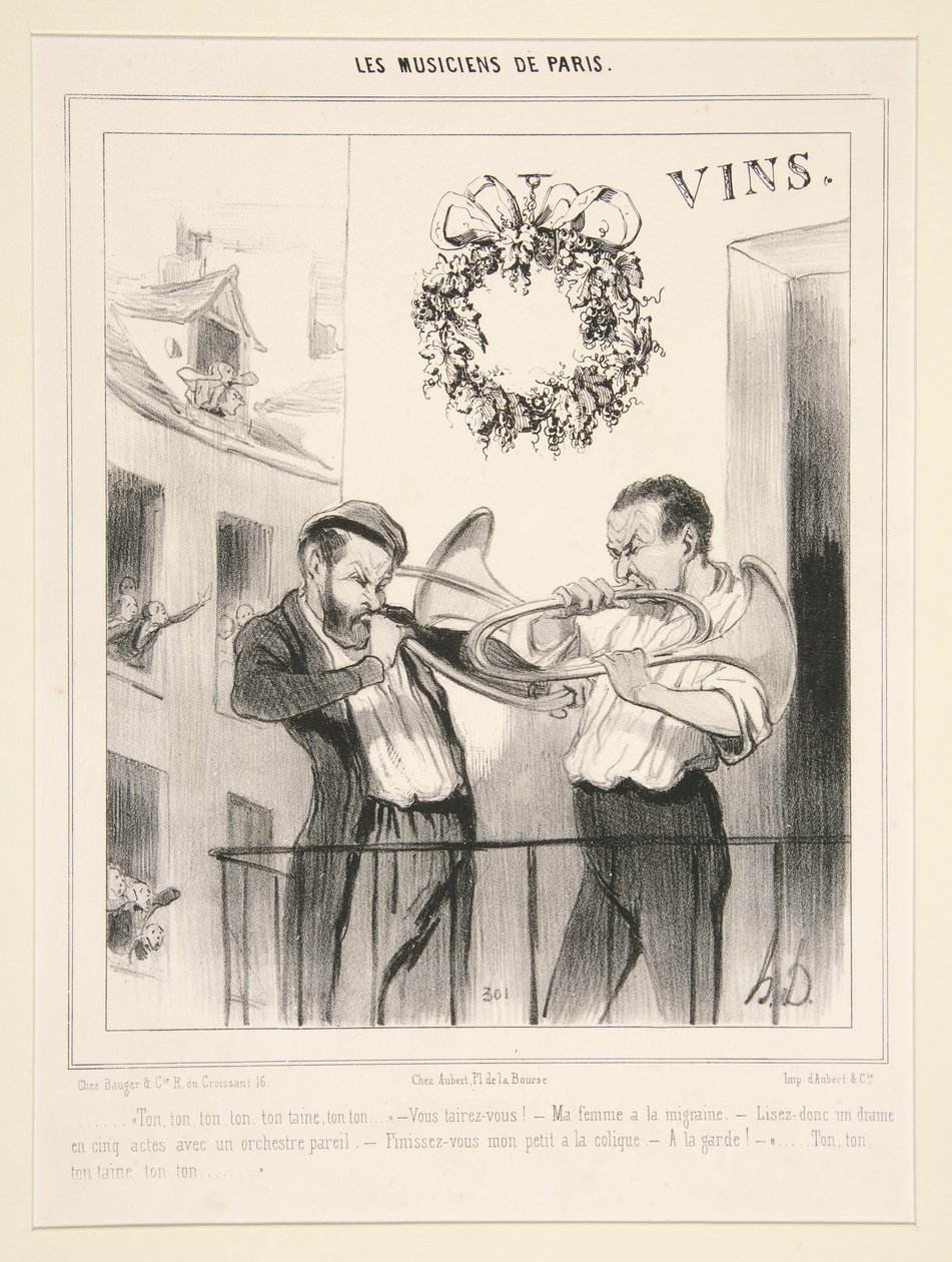 Musikerne i Paris: Tone, tone, tone av Honoré Daumier