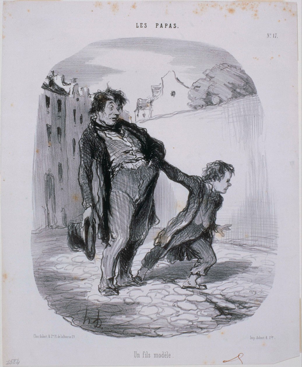 Les Papas- En modell sønn av Honoré Daumier