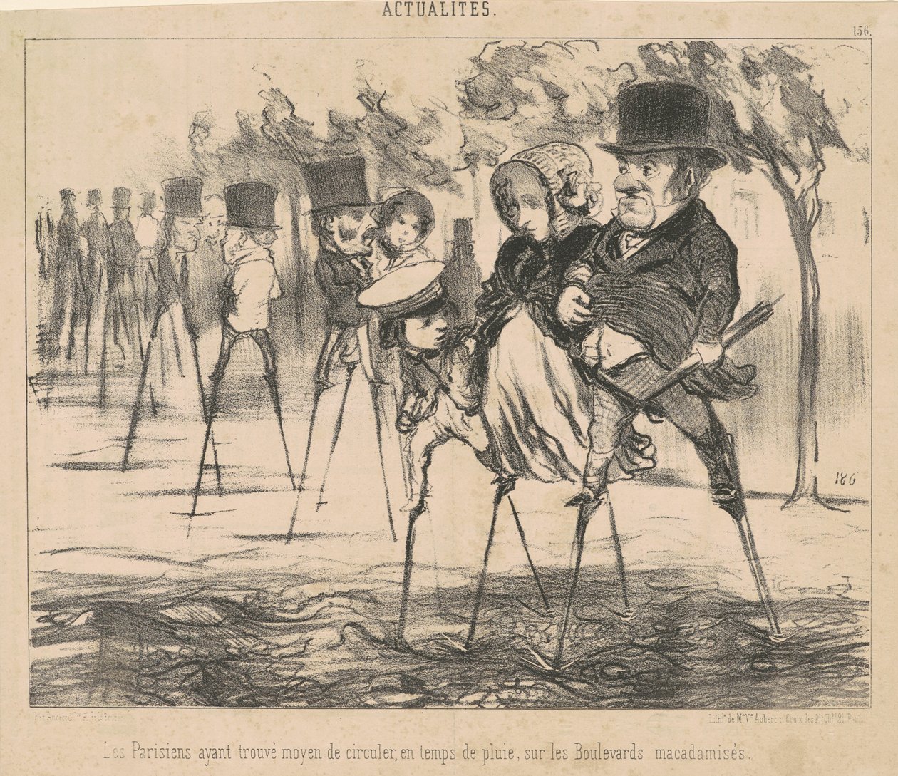 Parisere som har funnet en måte å komme seg rundt på... av Honoré Daumier
