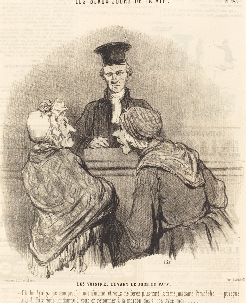 Naboene foran fredsdommeren av Honoré Daumier