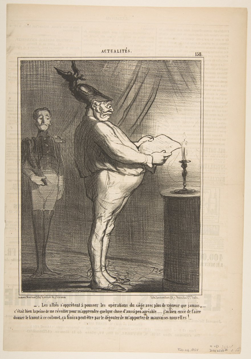 De allierte forbereder seg på å presse beleiringsoperasjonene med mer kraft..., 26. februar 1855. av Honoré Daumier