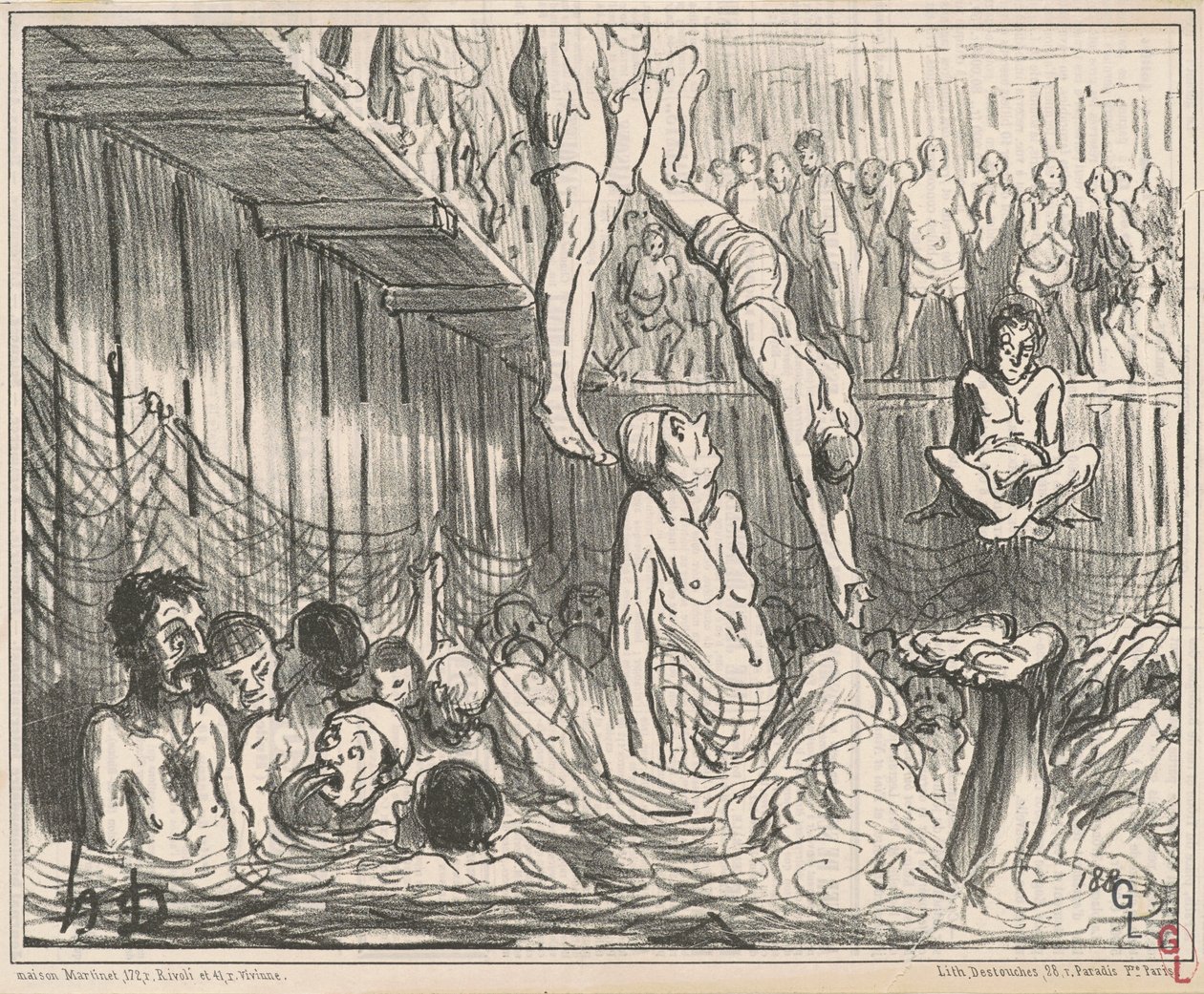 De fire-penny badene av Honoré Daumier