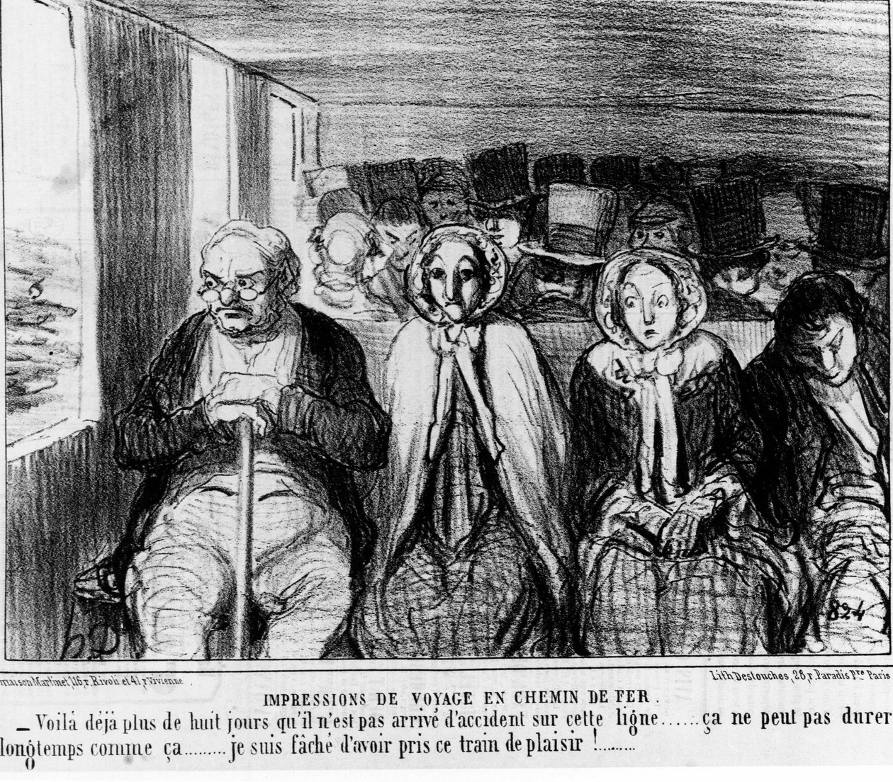 Jernbaner - av Daumier, i "" Charivari"" av 09/11/1855. av Honoré Daumier