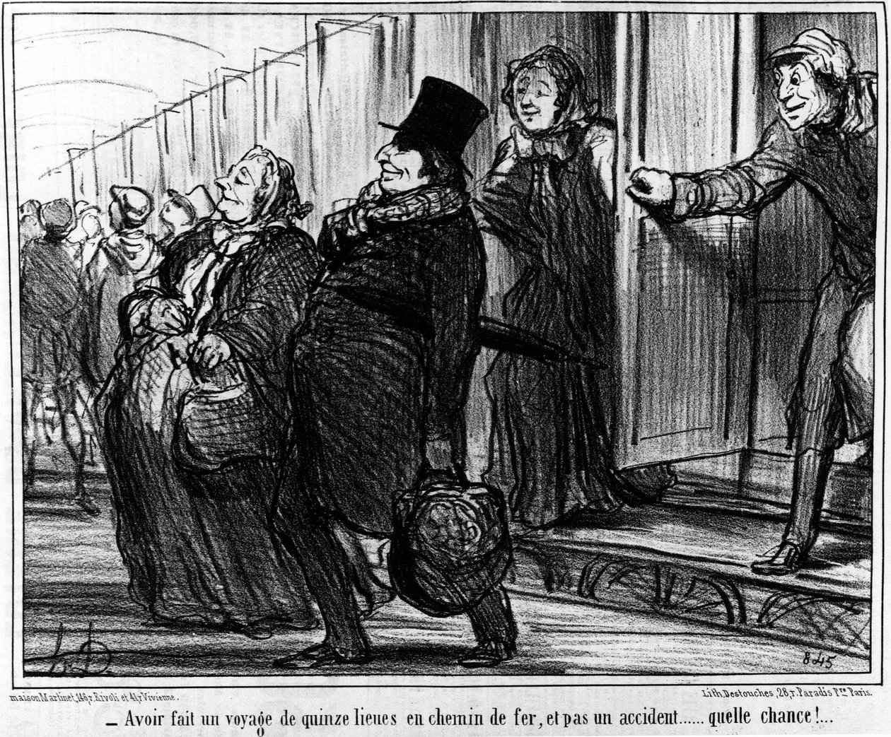 Jernbaner - av Daumier, i "" Charivari"" av 20.07.1855. av Honoré Daumier