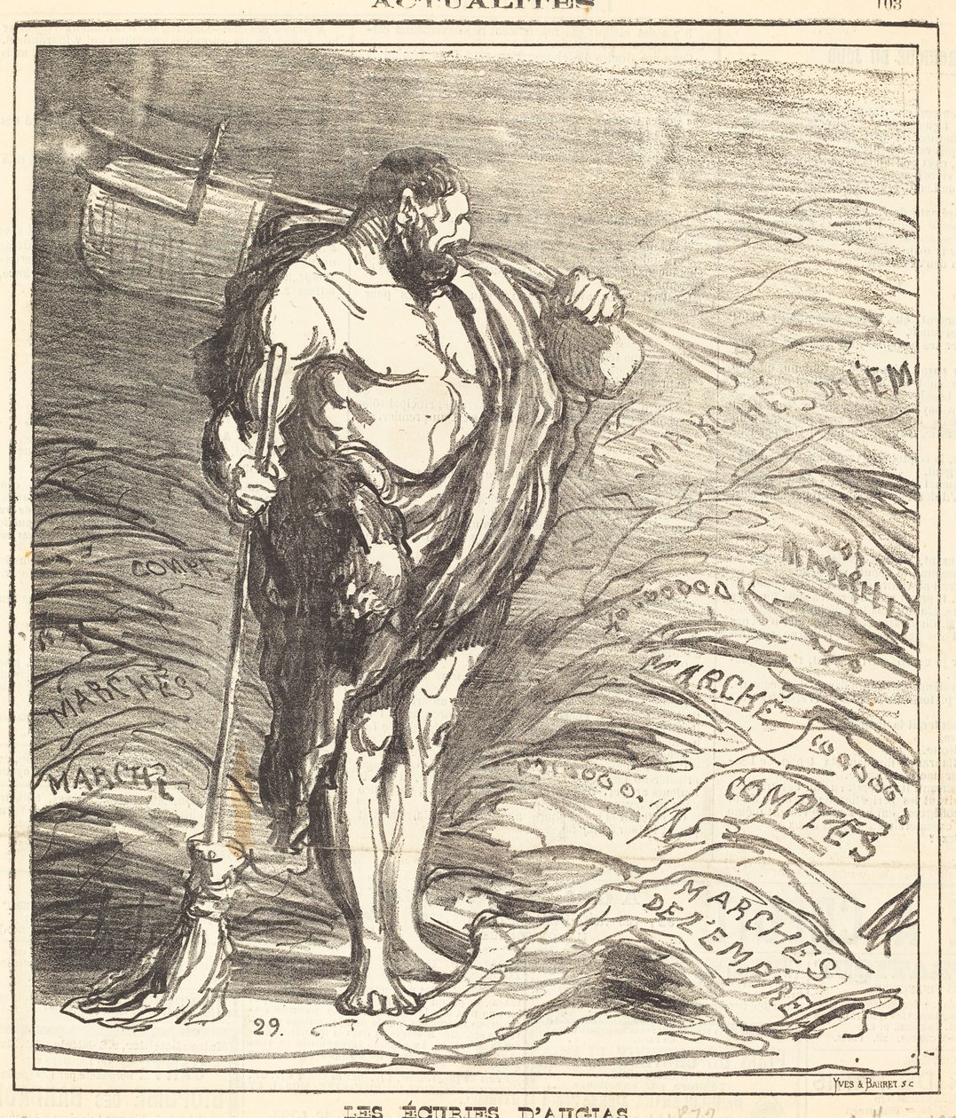 Stallen til Augeas av Honoré Daumier