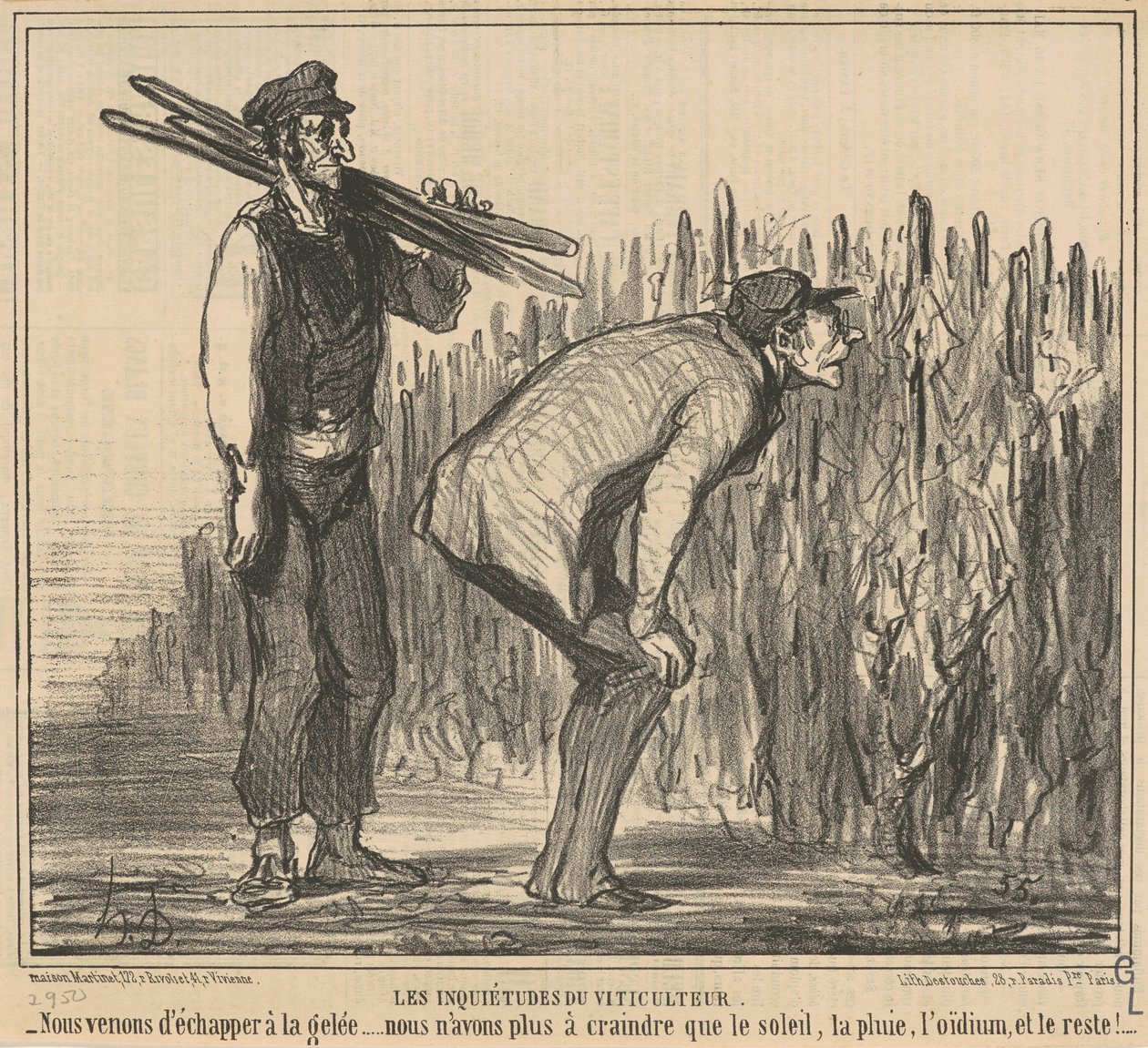 Vinbondens bekymringer av Honoré Daumier
