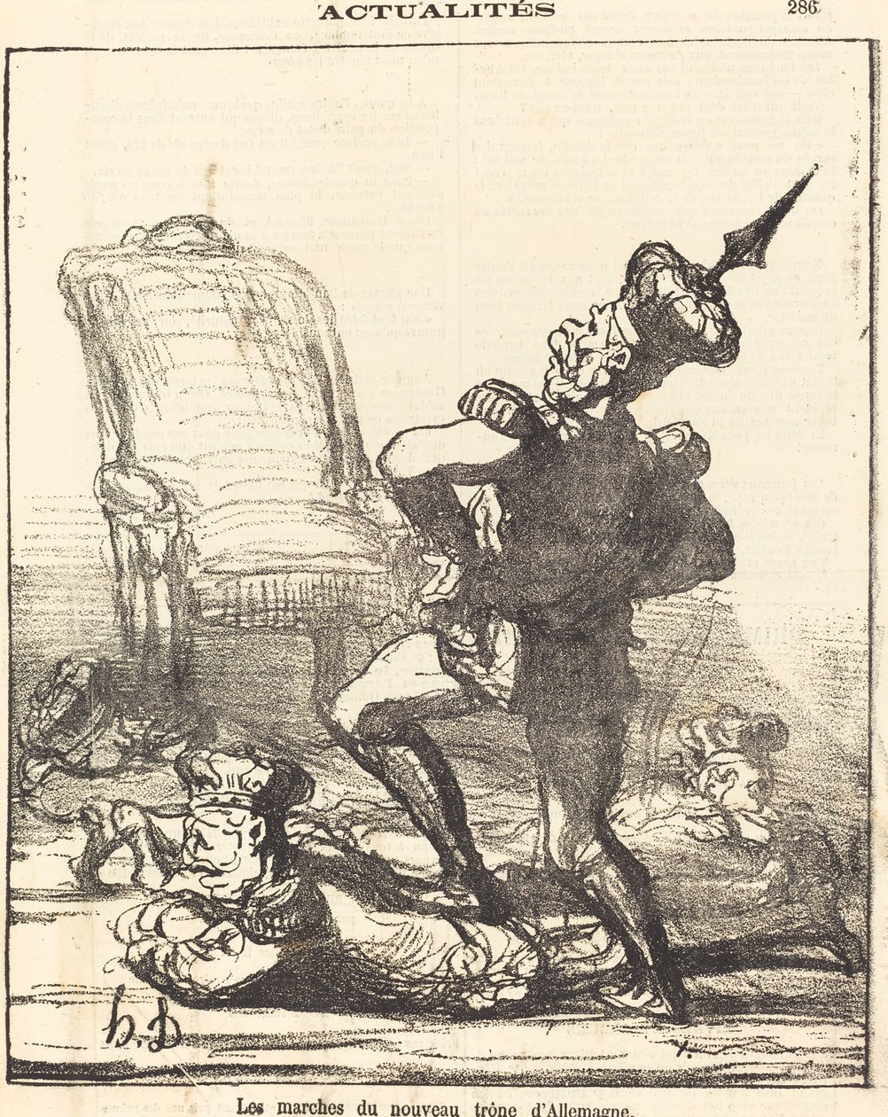 Trinnene til den nye tronen i Tyskland av Honoré Daumier