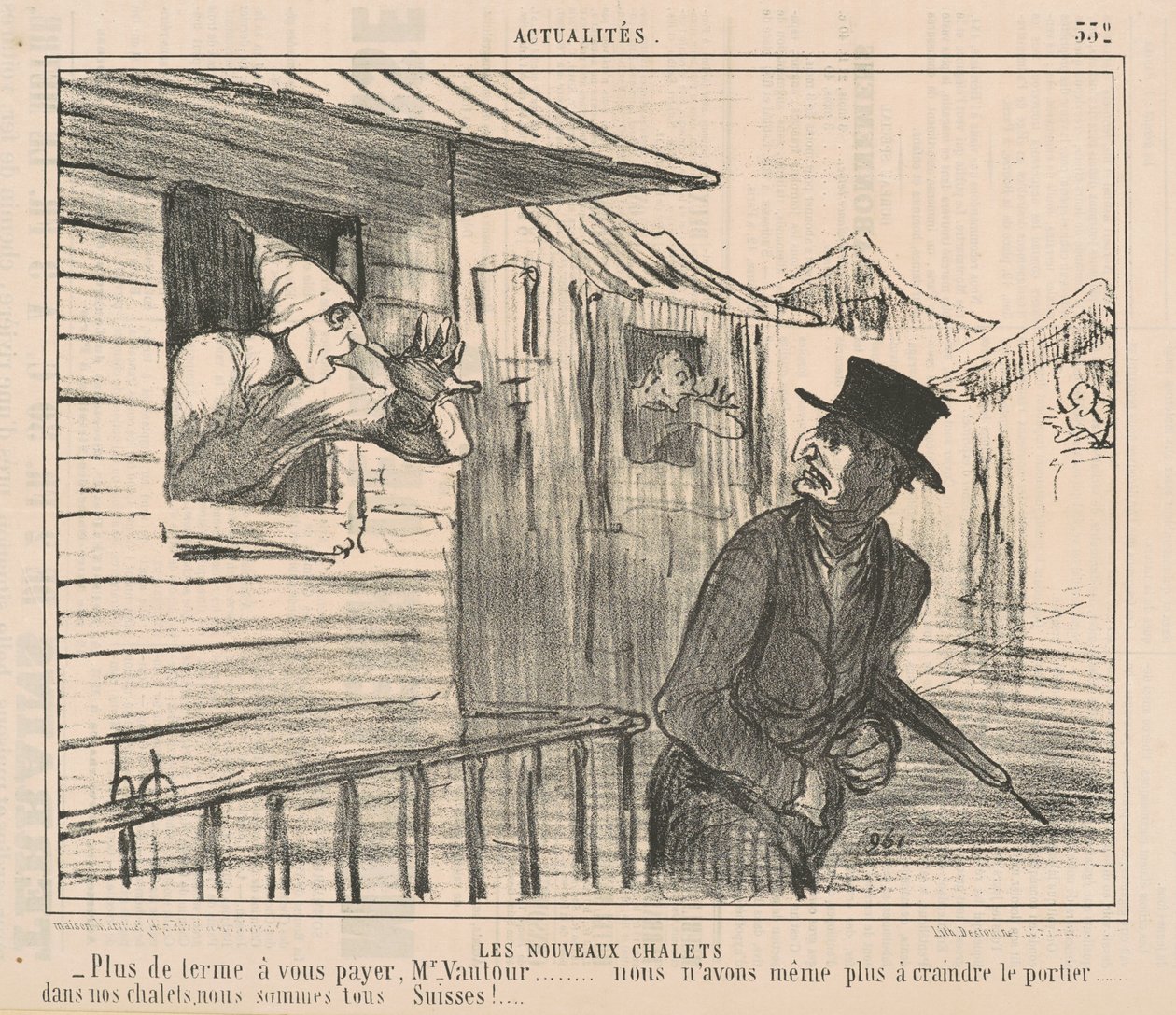 De nye hyttene av Honoré Daumier