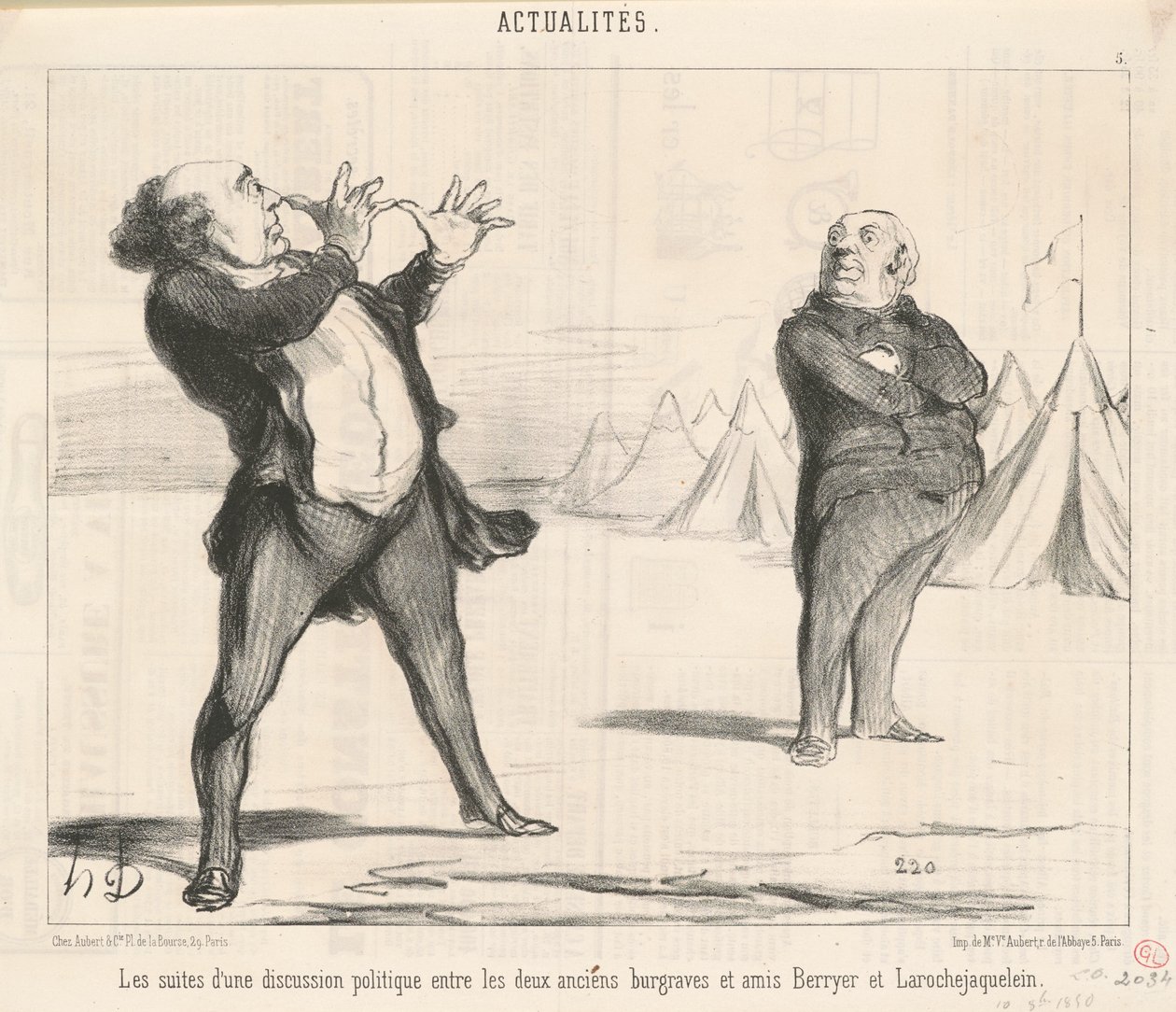 Etterspillet av en politisk diskusjon... av Honoré Daumier