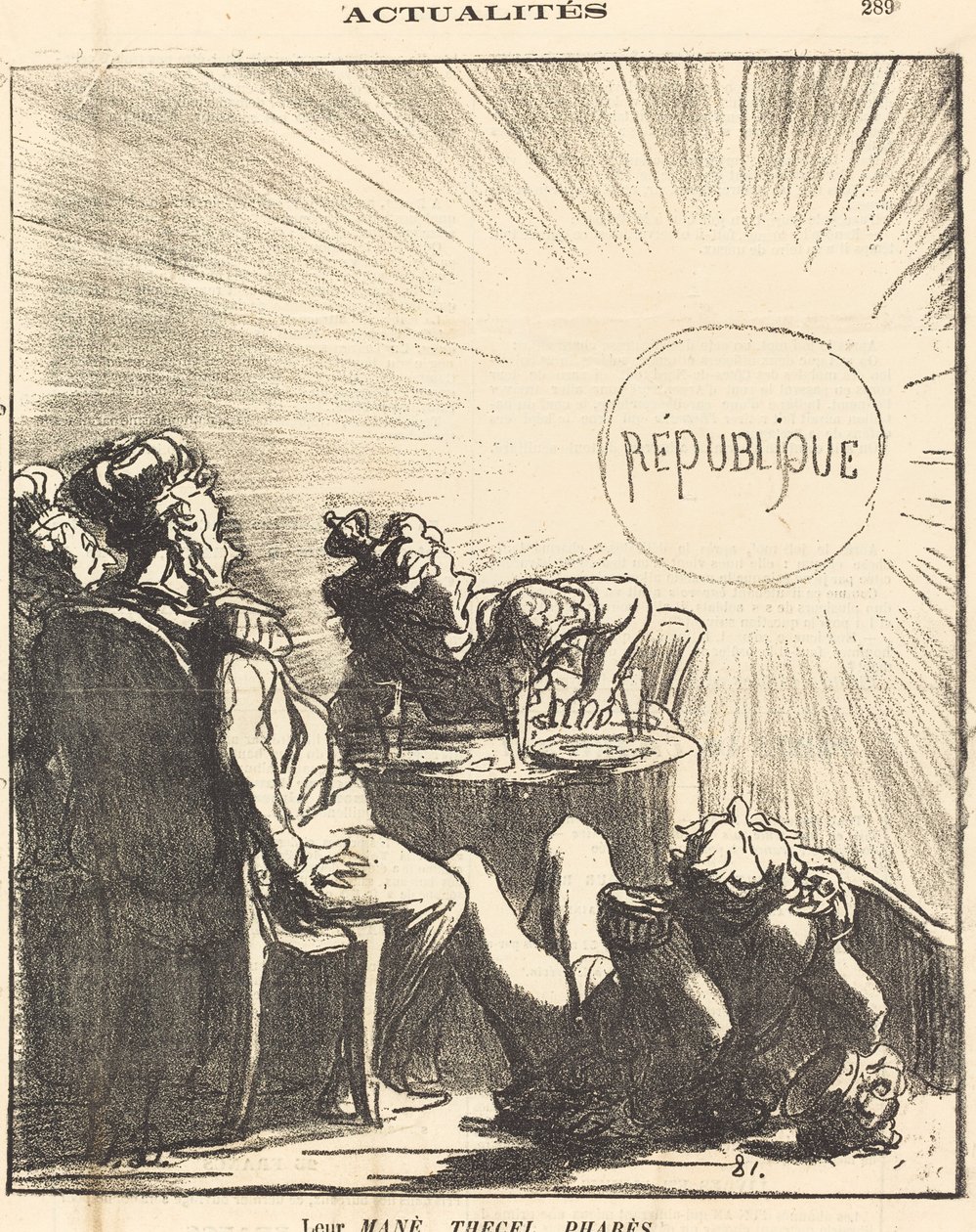 Deres Mané, Thecel, Pharès av Honoré Daumier