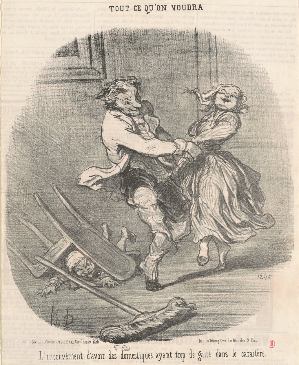 Ulempen med å ha tjenere... av Honoré Daumier