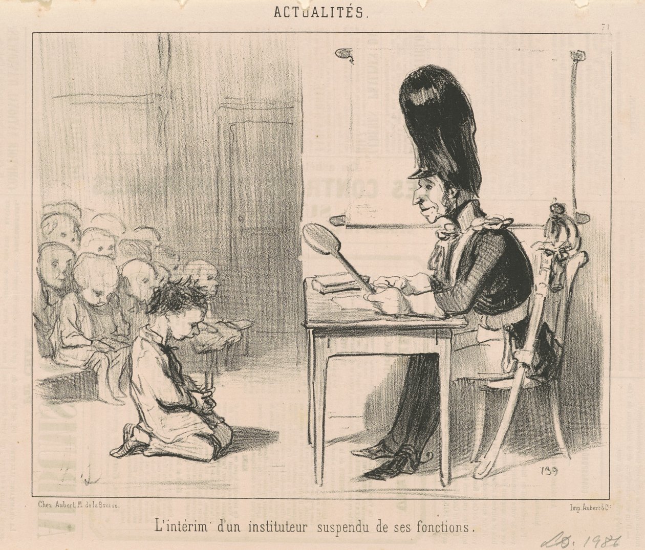 Midlertidig med en suspendert lærer... av Honoré Daumier