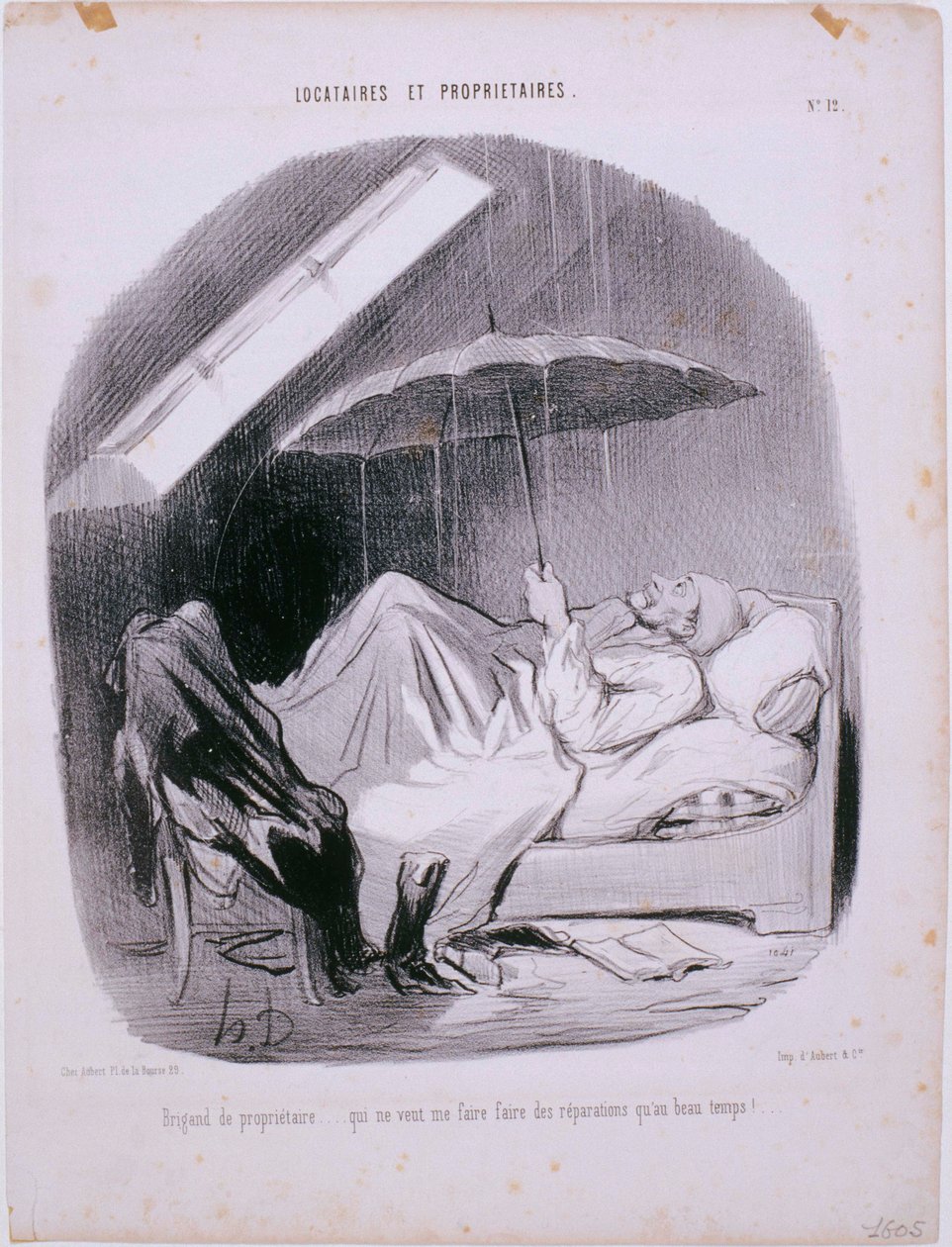 Leietakere og utleiere - Utleier Brigand av Honoré Daumier