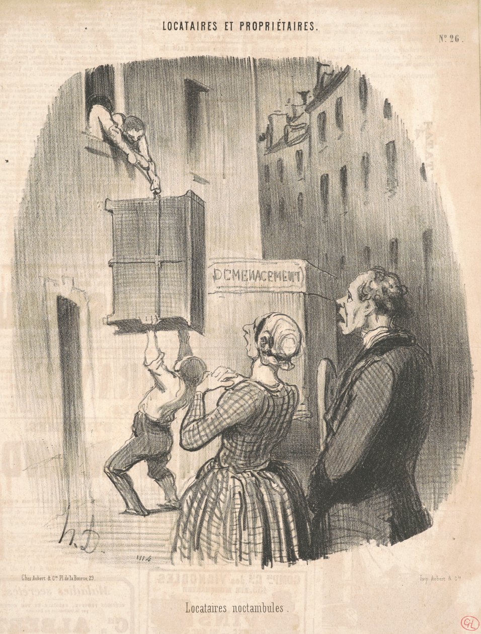 Natteravle leietakere av Honoré Daumier
