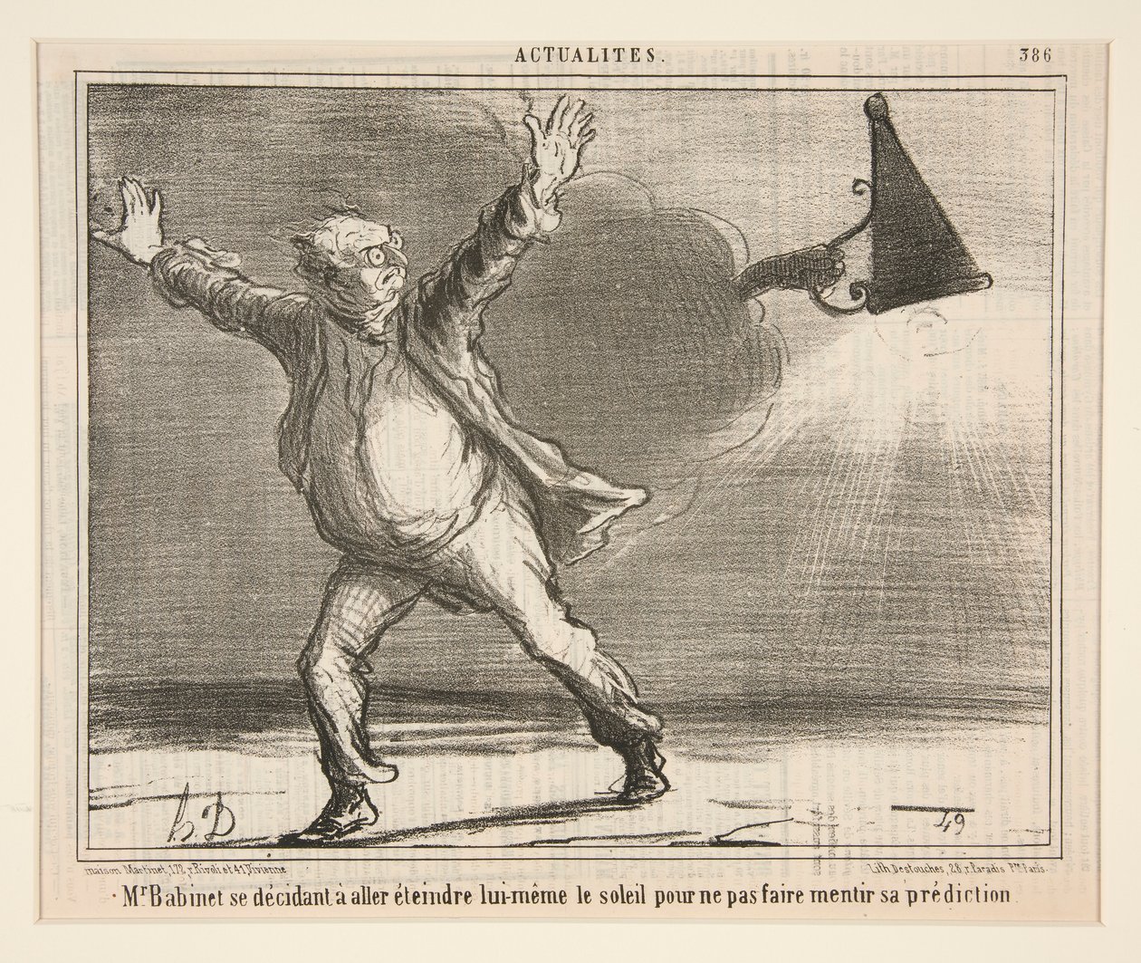 M. Babinet bestemmer seg for å gå og slukke seg selv av Honoré Daumier