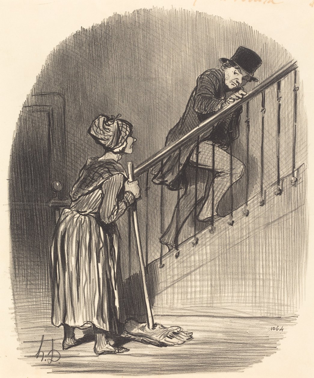 Er kona mi hjemme? av Honoré Daumier