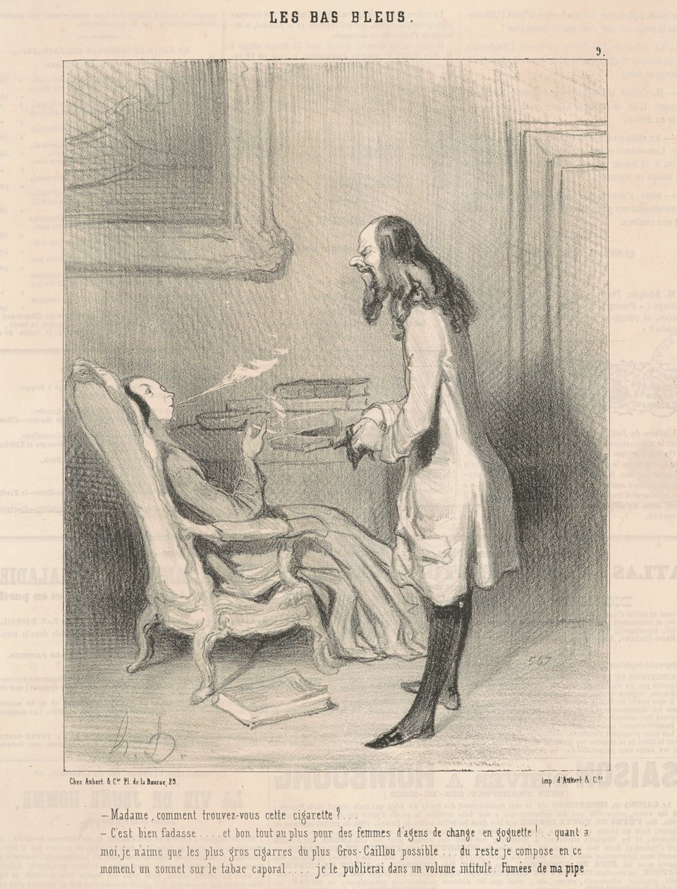Frue, hvordan liker du denne sigaretten? av Honoré Daumier