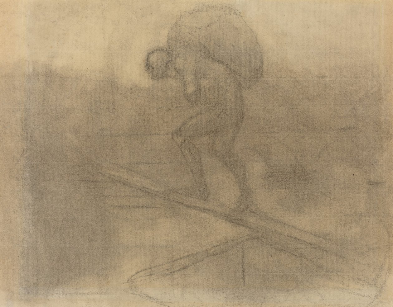 Mann som bærer en sekk av Honoré Daumier