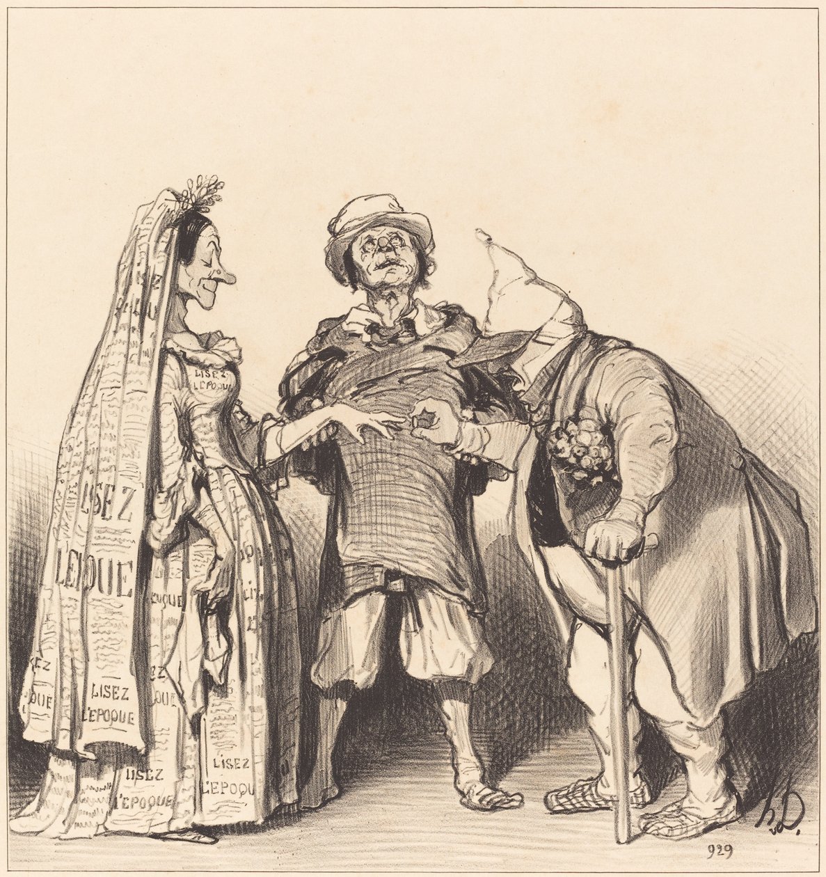 Tidens og konstitusjonelle ekteskap av Honoré Daumier