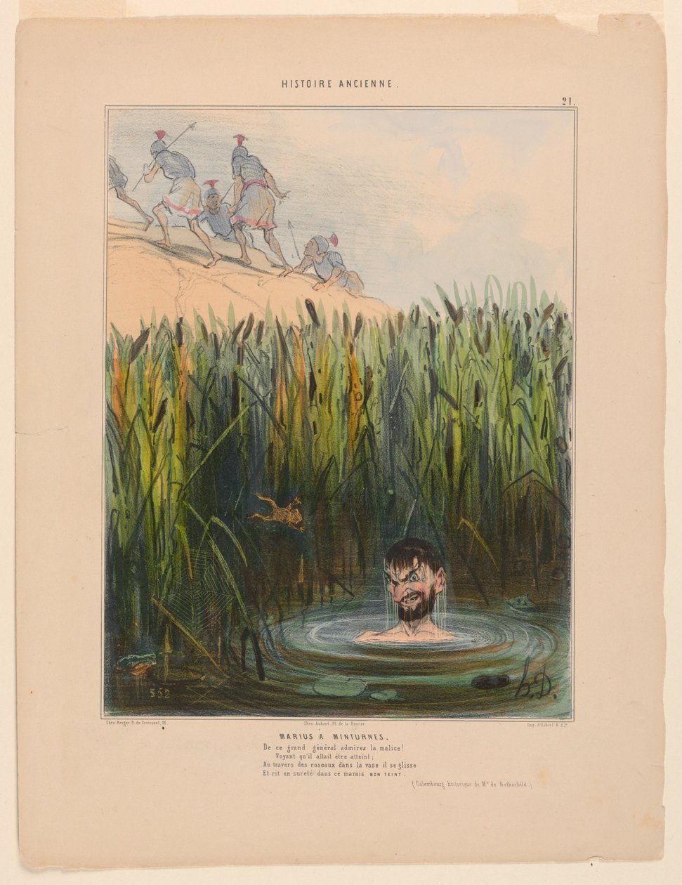 Marius a Minturnes, plate 21 fra Oldtidshistorien av Honoré Daumier