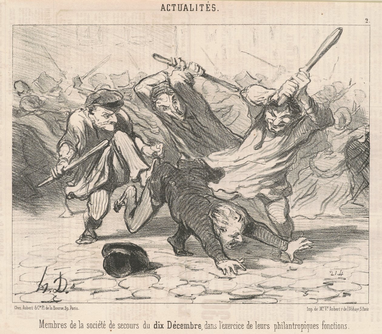 Medlemmer av Hjelpeforeningen 10. desember... av Honoré Daumier