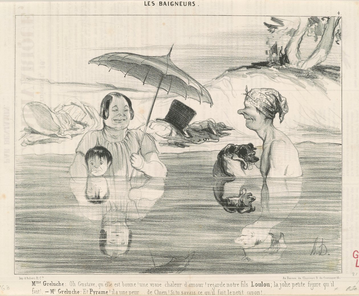 Fru Greluche: Å Gustave, så bra det er! av Honoré Daumier