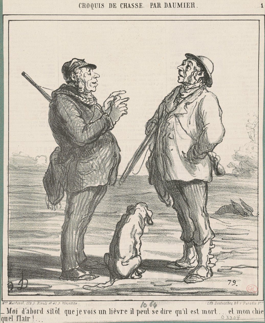 Meg først så snart jeg ser en hare... av Honoré Daumier