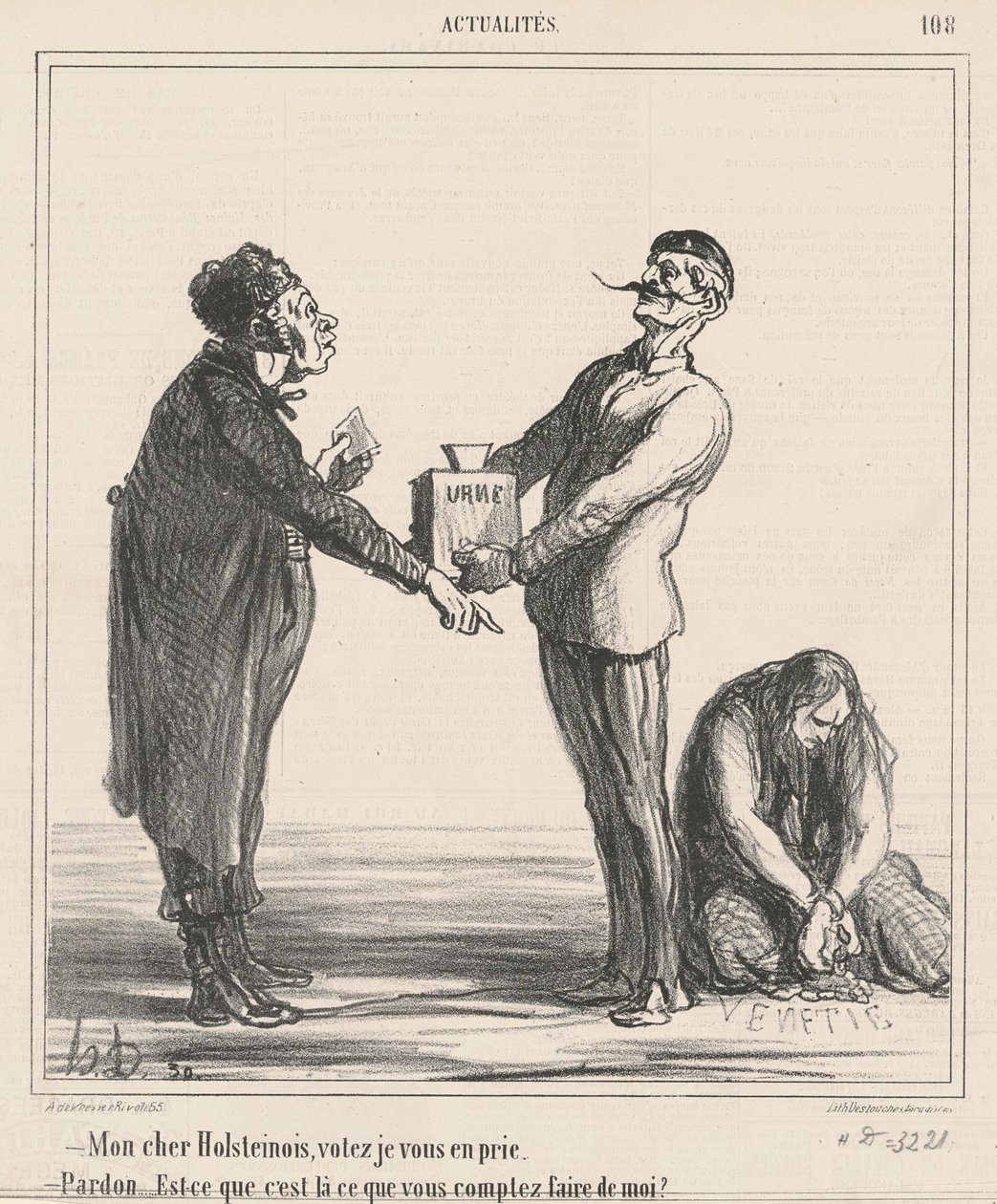 Kjære Holsteiner, stem... av Honoré Daumier