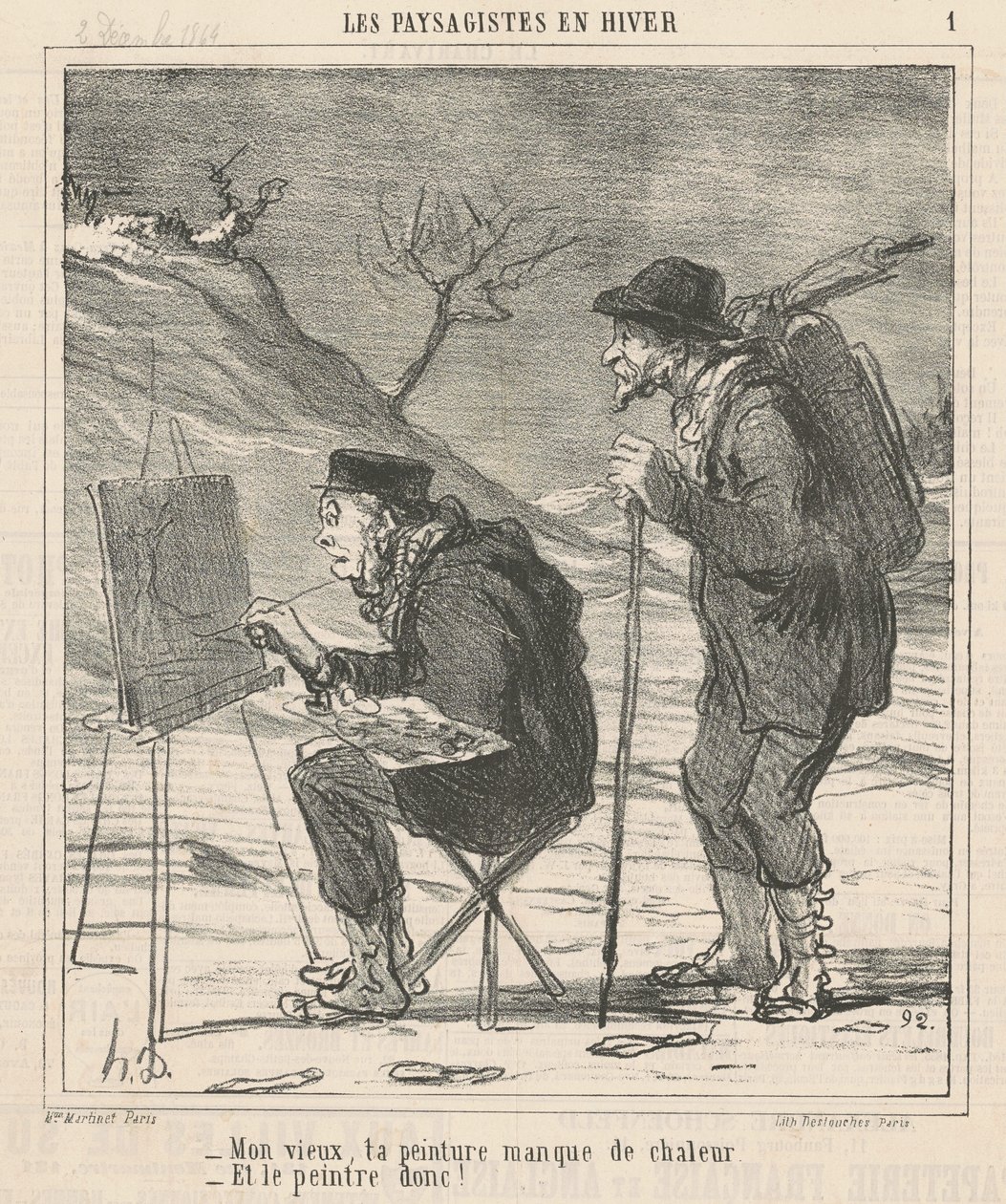 Min gamle mann, maleriet ditt mangler varme... av Honoré Daumier