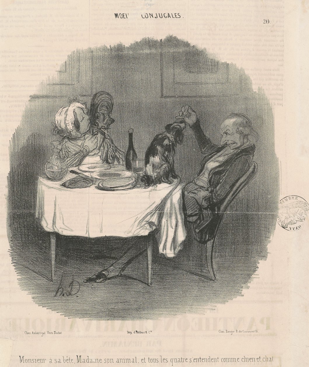 Monsieur har beistet sitt, Madame dyret hennes... av Honoré Daumier