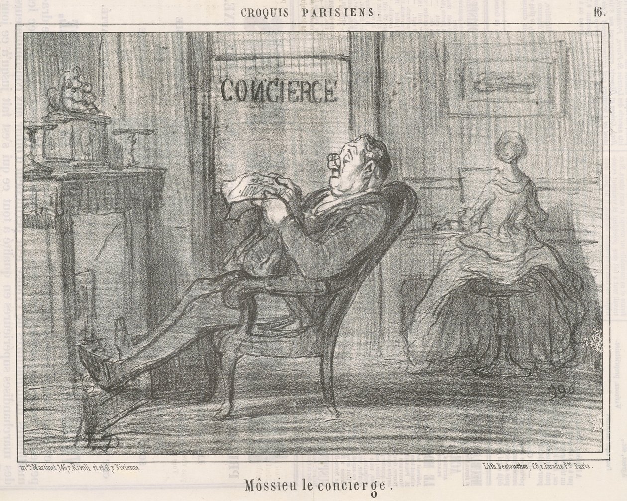 Vaktmester Mossie av Honoré Daumier
