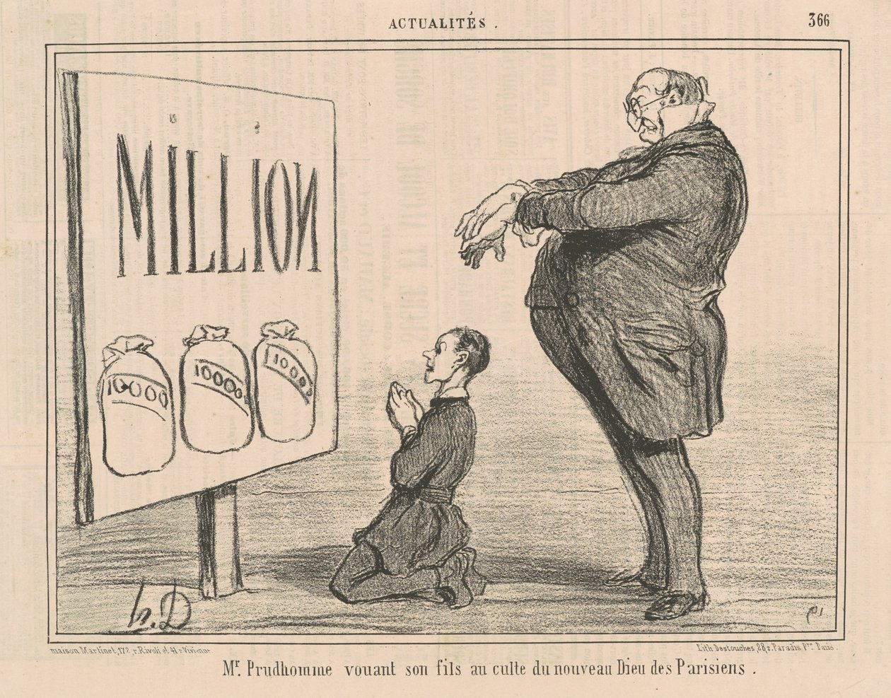 Mr. Prudhomme dedikerer sønnen sin til ... av Honoré Daumier