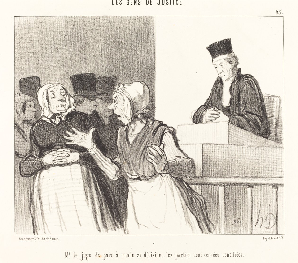 Mr. Justice of the Peace har avsagt sin avgjørelse... av Honoré Daumier