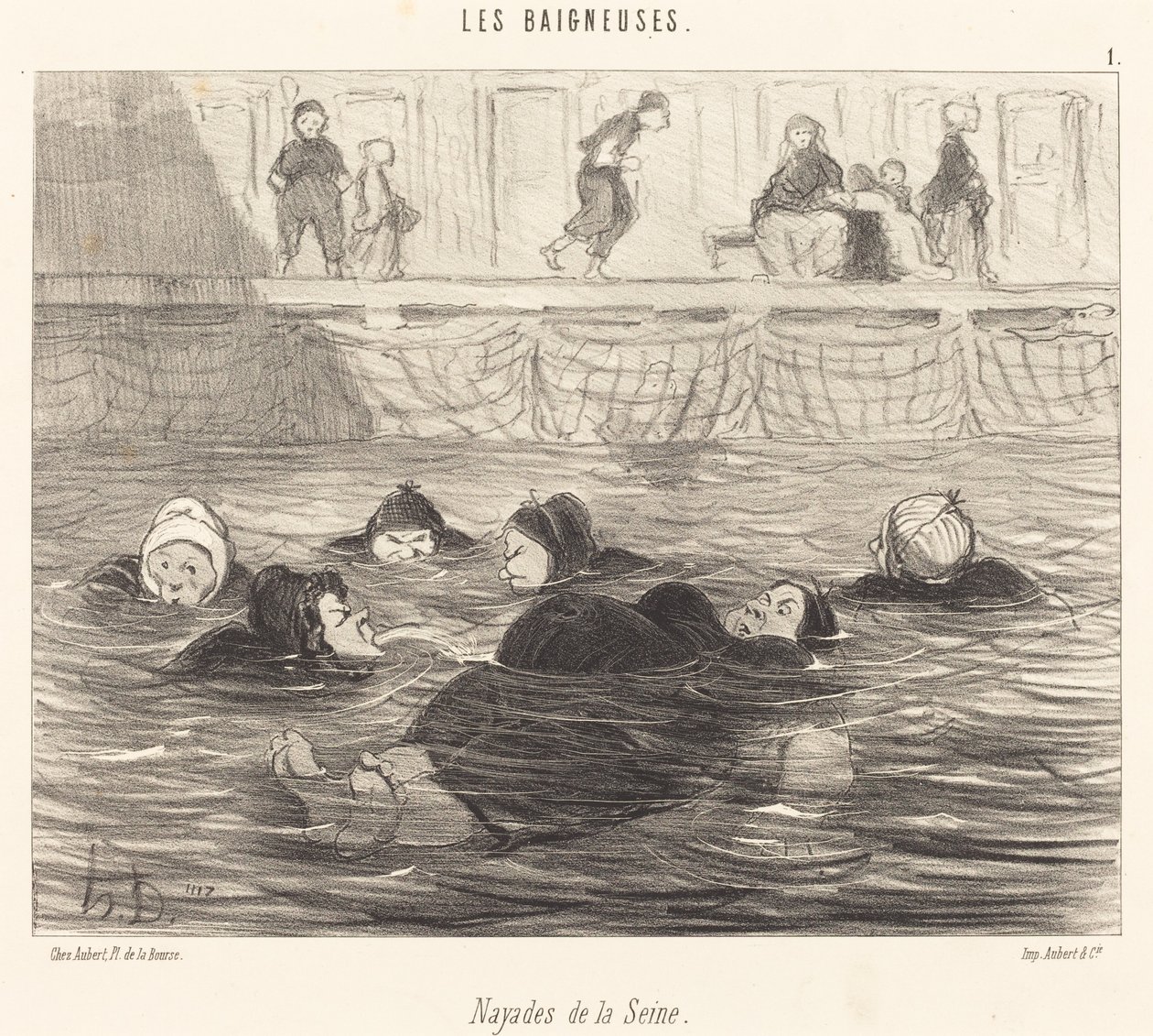 Nayades de la Seine (Sea-nymfene) av Honoré Daumier