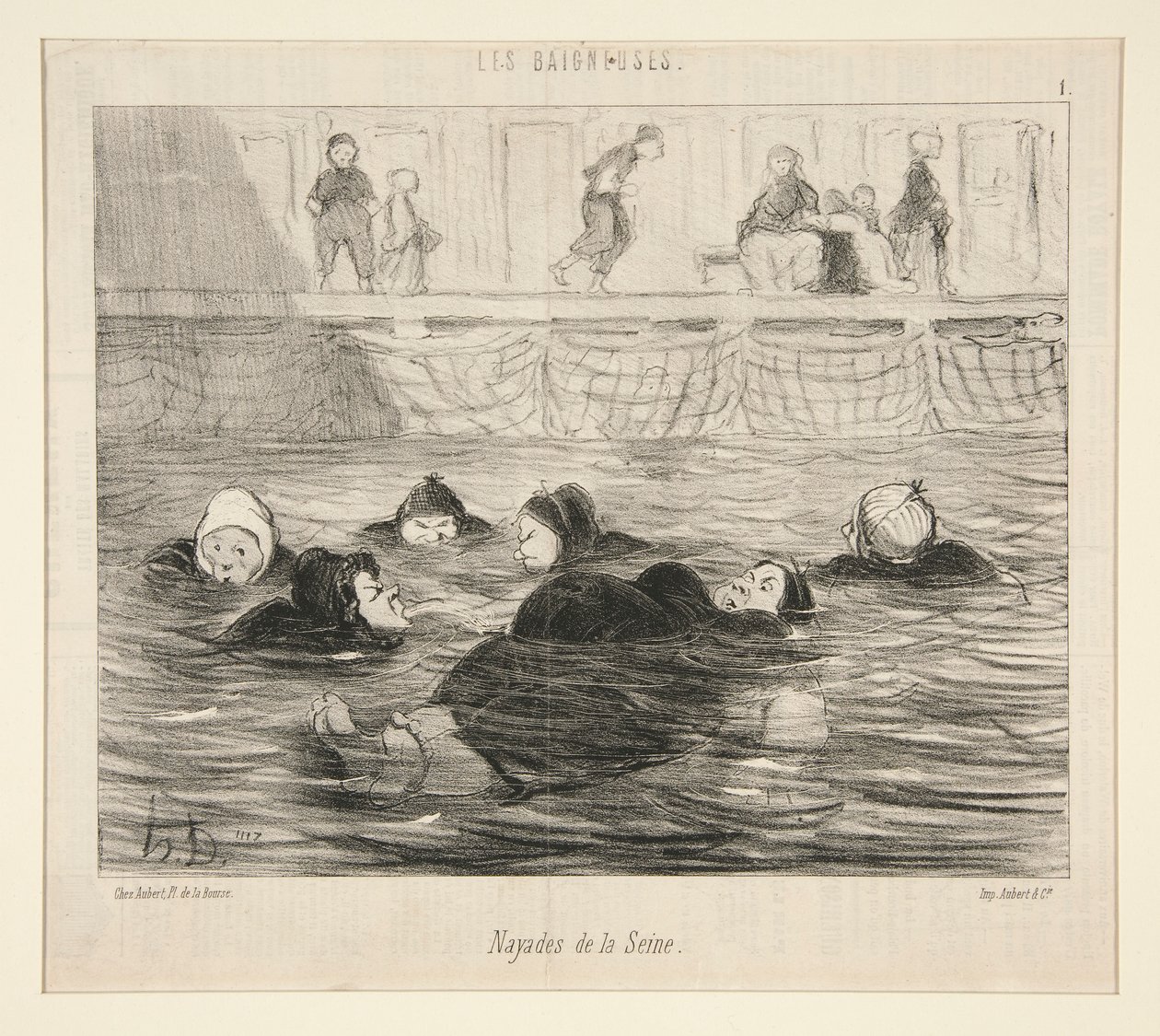 Nayades of the Seine, fra Les Baigneuses av Honoré Daumier