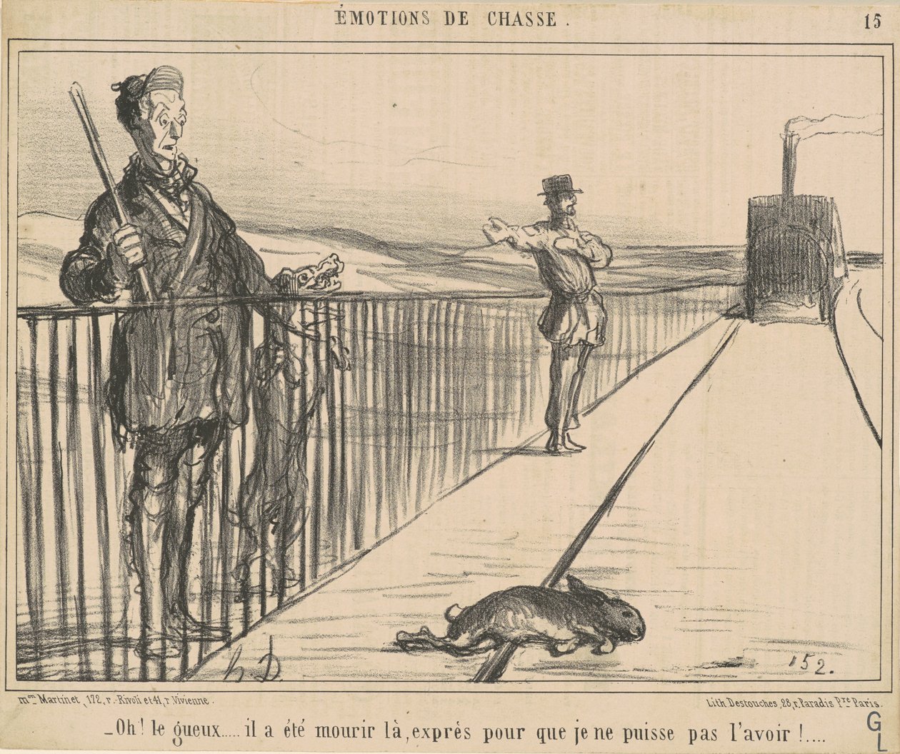 Åh! Tiggeren... han døde der... av Honoré Daumier