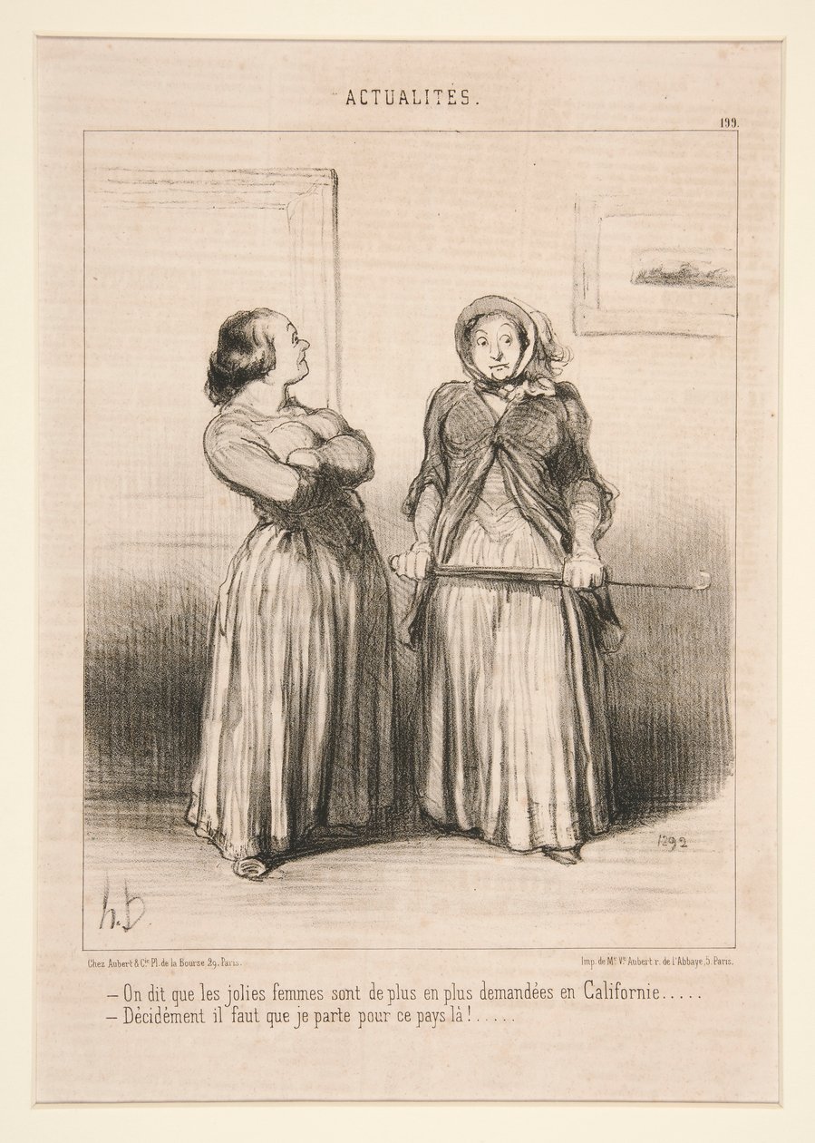 Det sies at attraktive kvinner er mer og mer etterspurt i California av Honoré Daumier