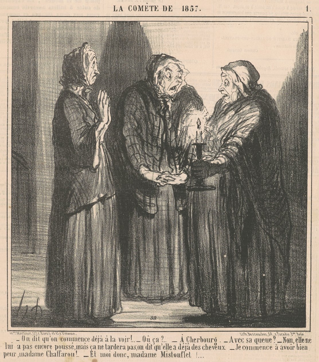 De sier at vi allerede begynner å se henne... av Honoré Daumier