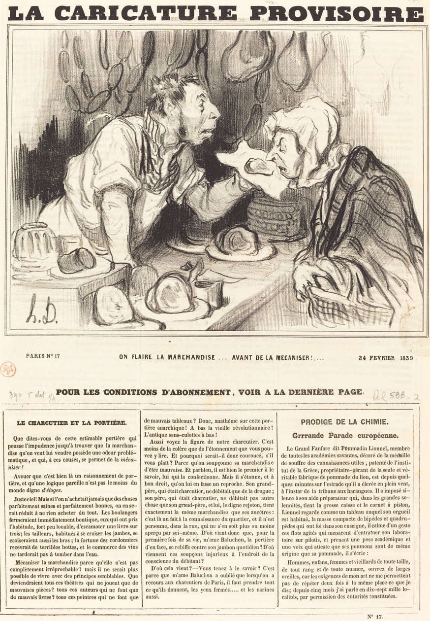 Vi lukter varene... før vi mekaniserer dem!... av Honoré Daumier