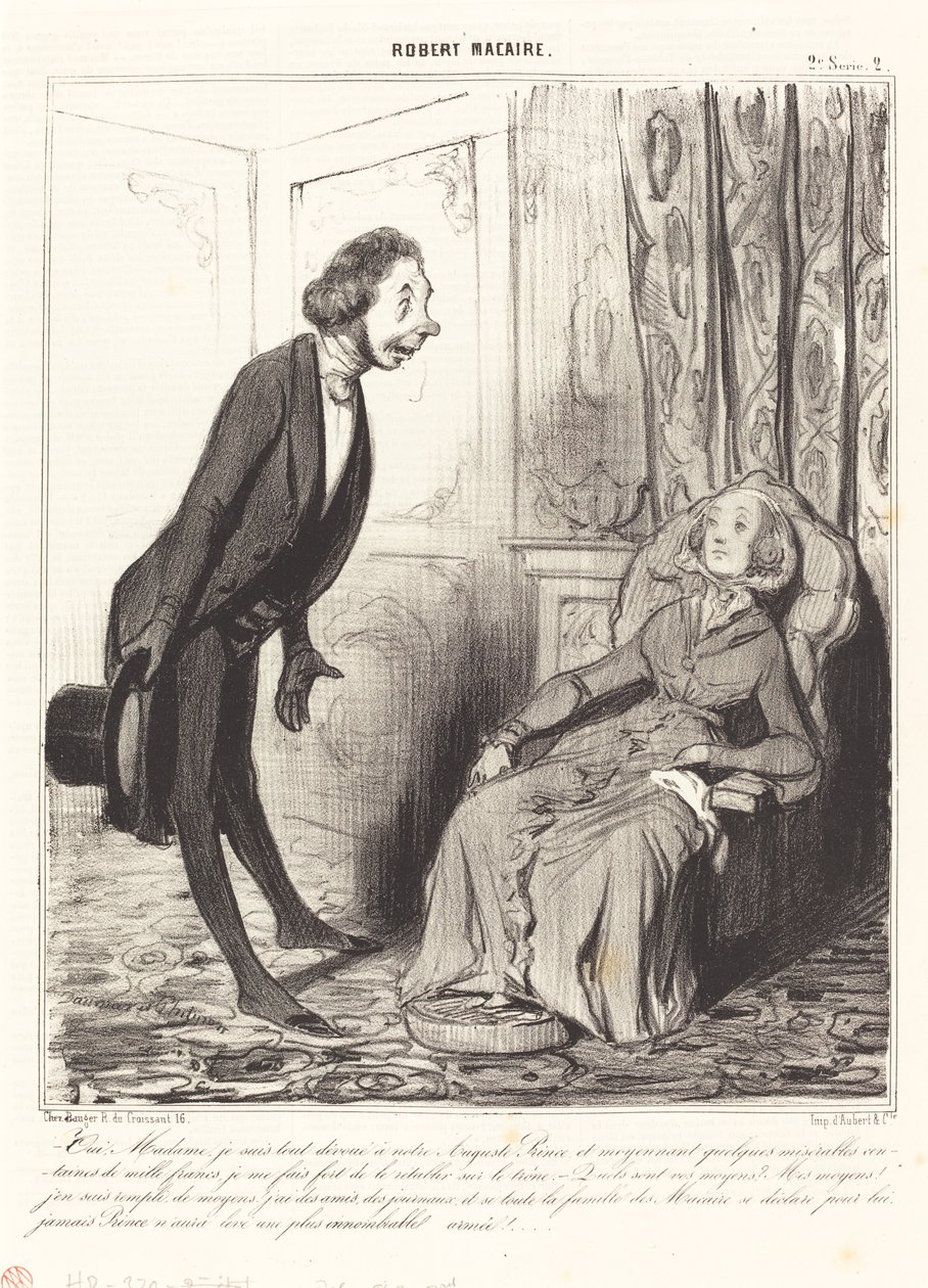 Ja, frue, jeg er fullstendig hengiven til vår... prins... av Honoré Daumier