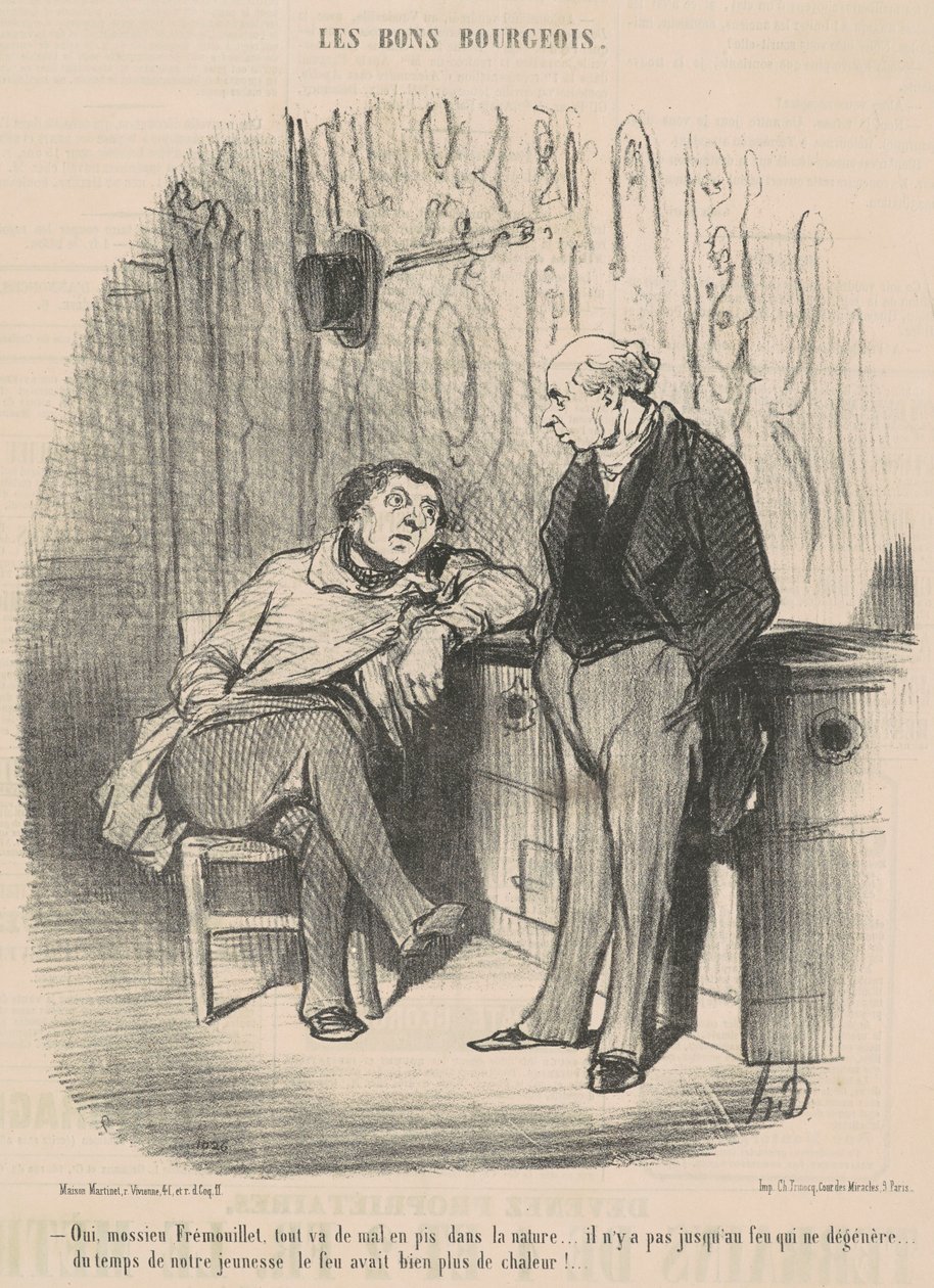 Ja, Mossieu Fremoillet, alt går fra vondt til verre... av Honoré Daumier