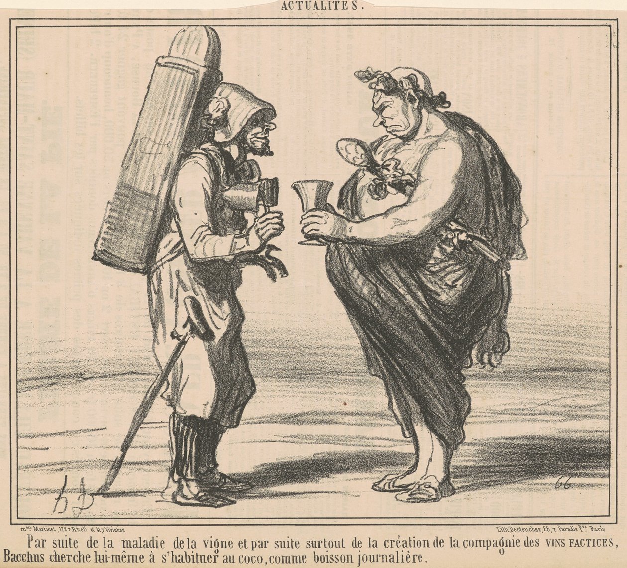 Som et resultat av vintreet sykdom av Honoré Daumier