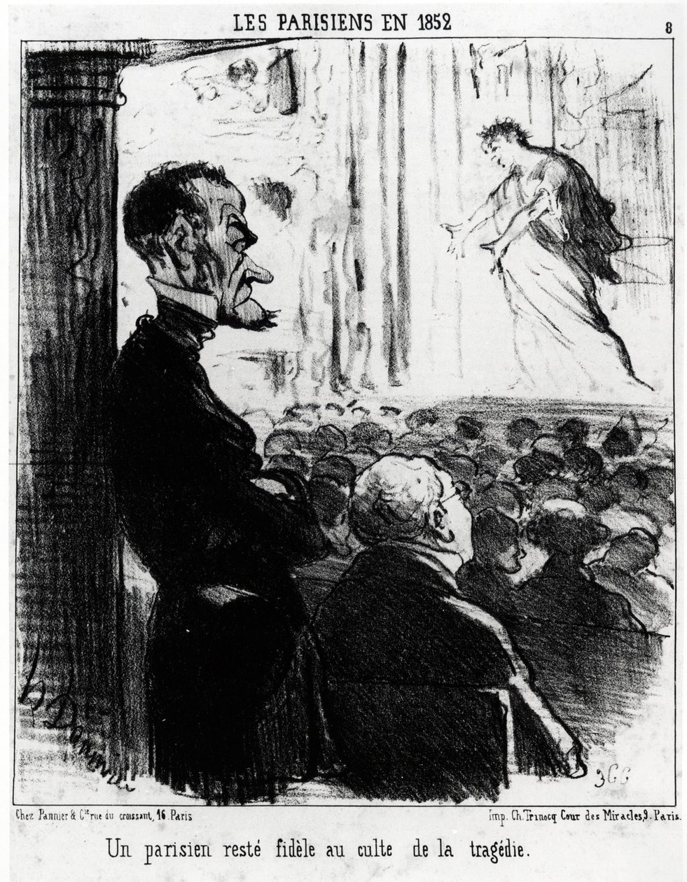 Parisere i 1852: en pariser forblir trofast mot tragediekulten. Illustrasjon d