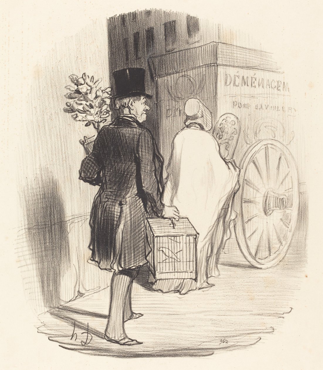 Pariser transporterer til et annet distrikt... av Honoré Daumier