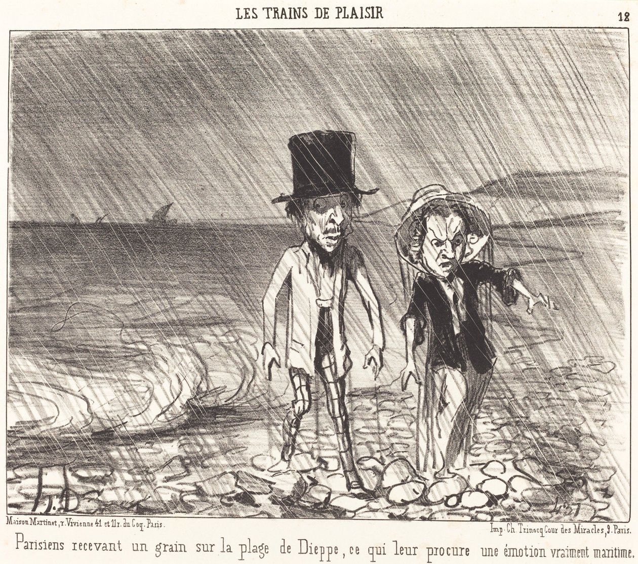 Parisere som mottar et korn... av Honoré Daumier