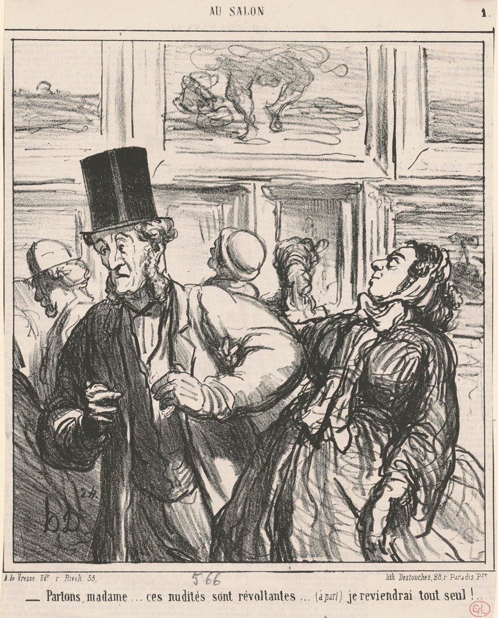La oss snakke, madame... disse nakenhetene er opprørende... av Honoré Daumier