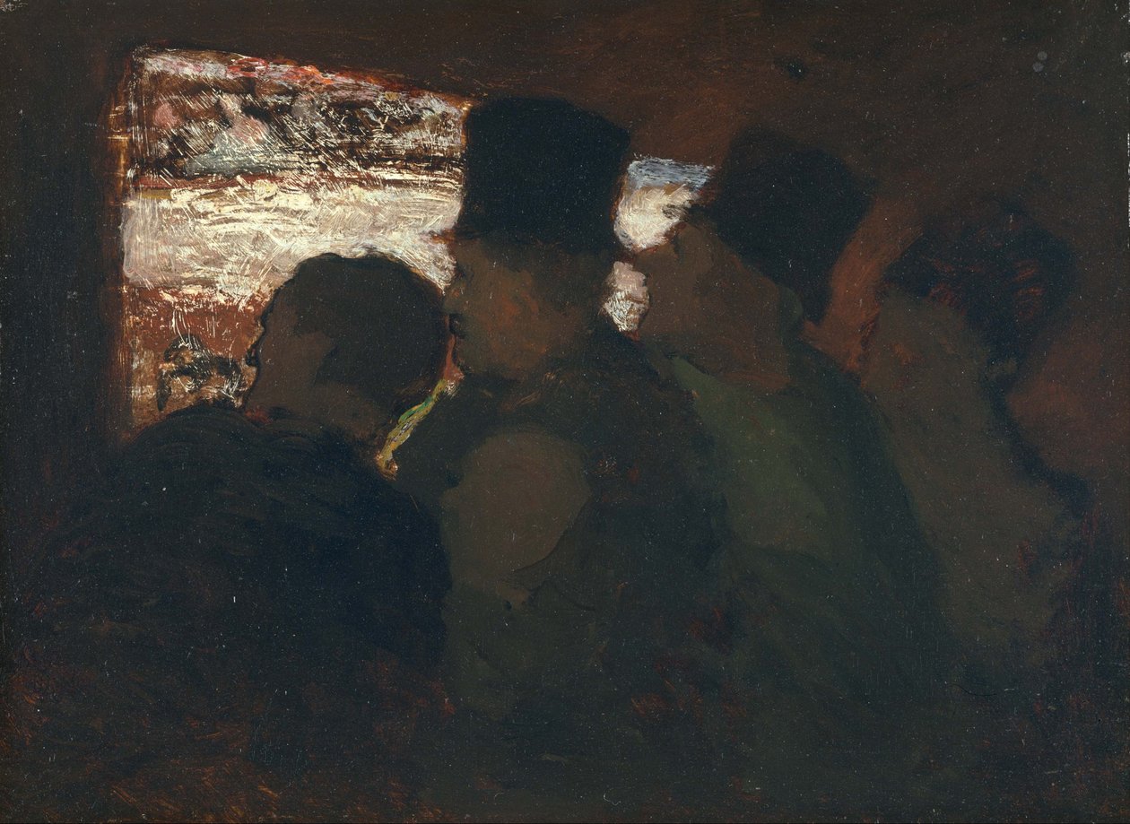 Parterre teaterpublikum, ca. 1858 av Honoré Daumier