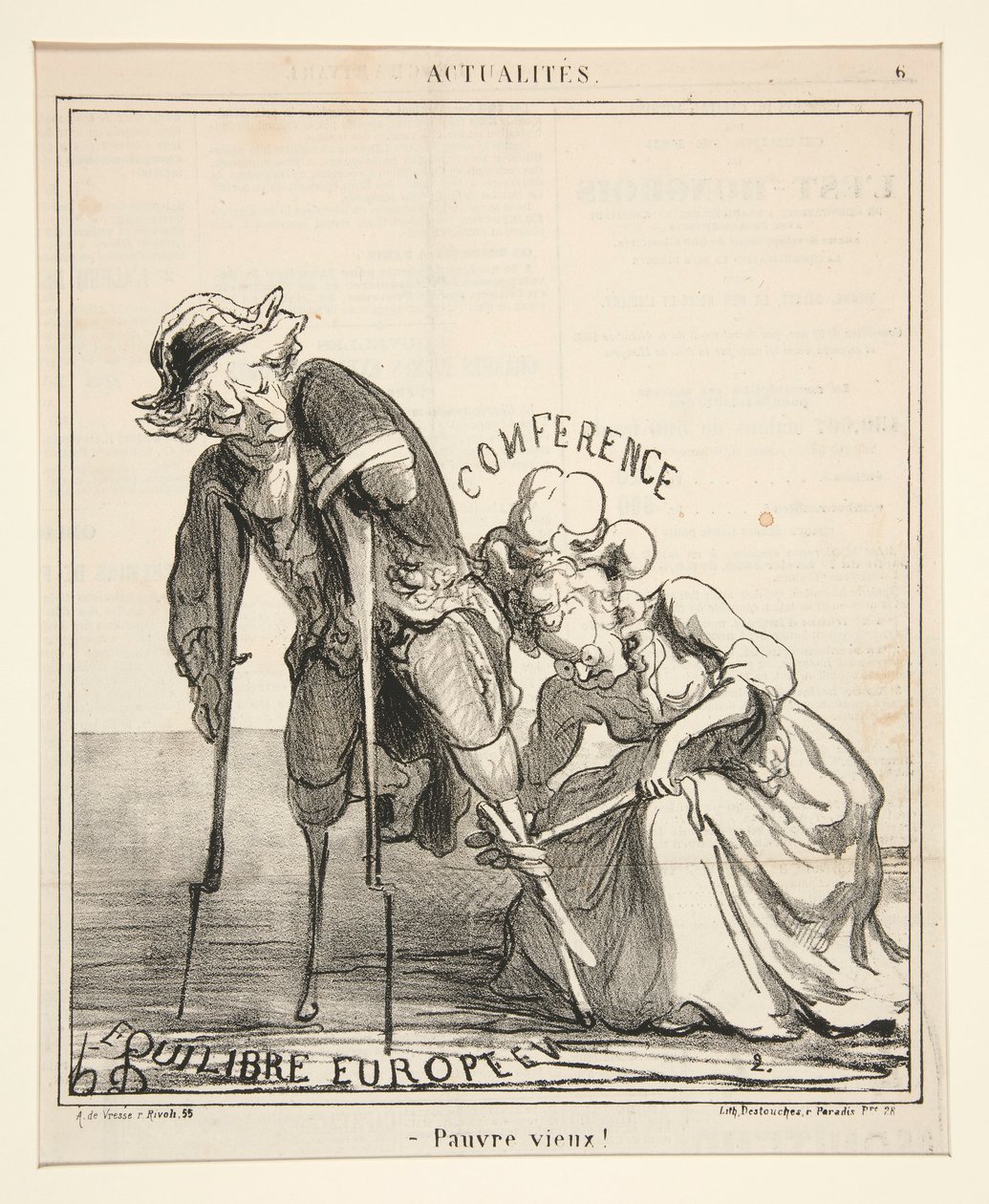 Stakkars gamle mann!, fra Actualites av Honoré Daumier